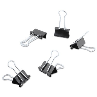 UNIVERSAL Mini Binder Clips 1/4" Capacity 1/2" Wide Black 60/Pack 11060