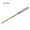 Unique Bargains M35 High Speed Steel Titanium Coated Hex 1/4" Shank Drill Bits - 3 of 4