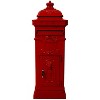 Vynxaria Red Garden Floor Mailbox - Large-Capacity Outdoor Postbox with Vintage Design, 48" Tall - 4 of 4