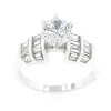 Slickblue Tapered Baguette Engagement Ring for Women, 4.33 Ct Clear Cubic Zirconia, Rhodium Plated, Sizes 5-10 - image 3 of 4