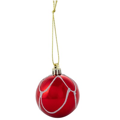 Red Shatterproof Plastic Christmas Ornament Set, 100 Pieces