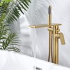 WOWOW Brass Freestanding Bathtub Faucet Single-Handle Floor Mount Bath Tub Faucet with Hand Shower - 3 of 4