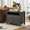 EROMMY 29.9" W Wood Nightstand With Two Drawers - 3 of 4
