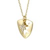 14k Gold Plated with Cubic Zirconia Laser-Cut 6-Pointed Star Triangle Shield Double Pendant Charm Necklace - 3 of 3