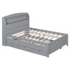 KIGFTSOD Wooden LED Platform Bed with Trundle, with Storage Headboard, with Drawers - 4 of 4