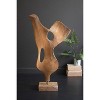 Smooth Teak Wood Art Sculpture – 34" Tall Mounted Decor Piece by Kalalou - 3 of 4