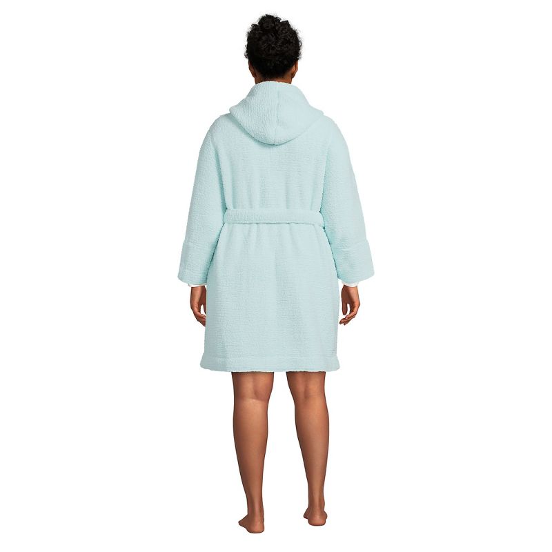 Lands' End Women's High Pile Fleece Hooded Robe, 2 of 6