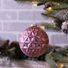 Pink Geometric Frost Glass Ornament (Set of 6) - 4 of 4