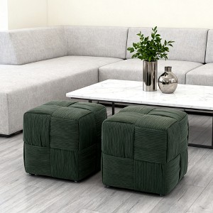Airsurfer Corduroy Woven Ottoman, Soft Comfortable Square Foot Rest Stool, Multi-Purpose Stool for Living Room, Bedroom (No Installation Needed) - 1 of 4