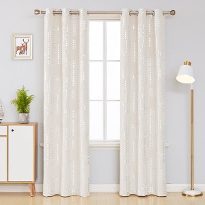 Deconovo Room Darkening Silver Foil Grommet Curtains (2 Panels) - 1 of 4