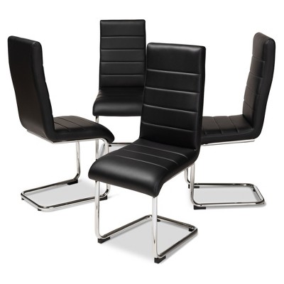 Set of 4 Marlys Modern and Contemporary Faux Leather Upholstered Dining Chairs - Baxton Studio