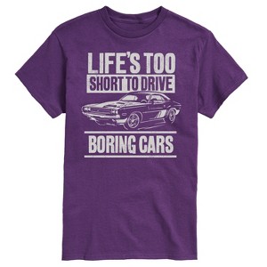 Men's - Instant Message - Lifes Too Short Boring Cars Short Sleeve Graphic T-Shirt - 1 of 4