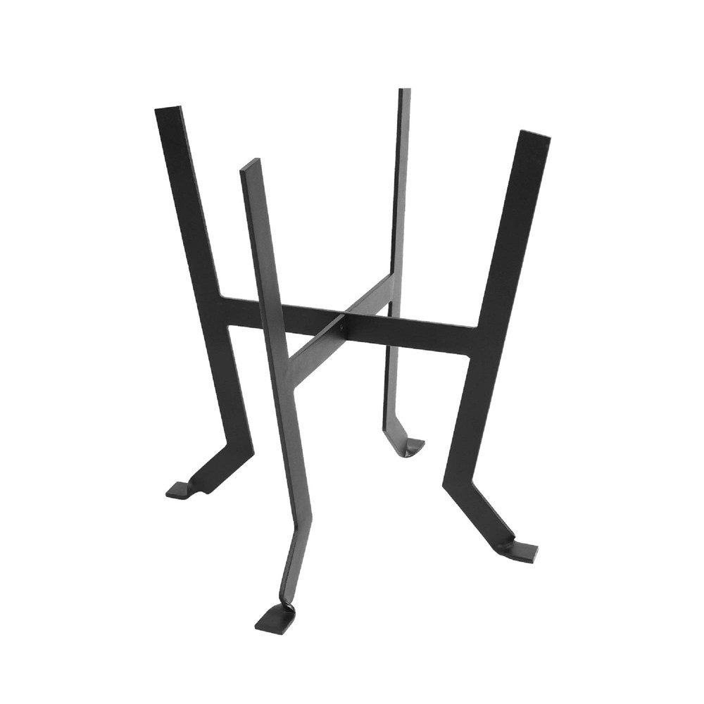 Indoor/Outdoor Denise II Iron Plant Stand Black Powder Coat Finish - Achla Designs: Freestanding Metal Planter Holder