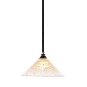 Toltec Lighting Any 1 - Light Pendant in  Black Copper with 12" Amber Crystal Shade - 1 of 1