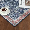 8x10 Vintage Detailed Floral Pattern Non Slip Washable Rug Thin Low Pile Indoor Carpet Fit for Living Room, Bathroom, Bedroom - 4 of 4
