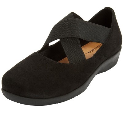 Comfortview Women's Wide Width The Stacia Mary Jane Flat - 12 M, Black ...