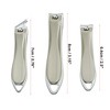 Unique Bargains Nail Clippers Set Fingernail Toenail Cutter Clippers with Nail File Stainless Steel Gray 3 Pcs - 2 of 3