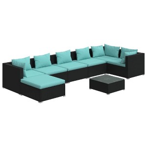 vidaXL Garden Lounge Set Black - 1 of 4