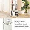 FurnitureR 360° Rotating Bookcase, 4-Tier Spinning Corner Book Shelf, Display Organizer for Small Space, Storage Rack for Office, Living Room, White - 3 of 4