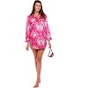 Del Rossa Women's Satin Solid Color Nightshirt, Boyfriend Style Sleepshirt - 2 of 3