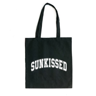 City Creek Prints Varsity Sunkissed Canvas Tote Bag - 15x16 - Black