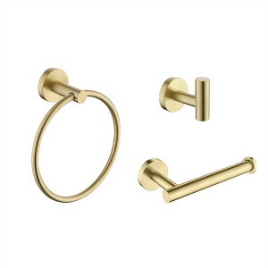 Tramull 3-Piece Bathroom Hardware Set, Modern Wall Mounted, Rustproof for Bathroom, Kitchen & Laundry Room - 1 of 4