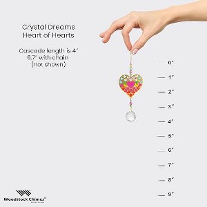 Woodstock Windchimes Crystal Dreams Heart of Hearts, Wind Chimes For Outside, Wind Chimes For Garden, Patio, and Outdoor Decor, 4"L - 1 of 4