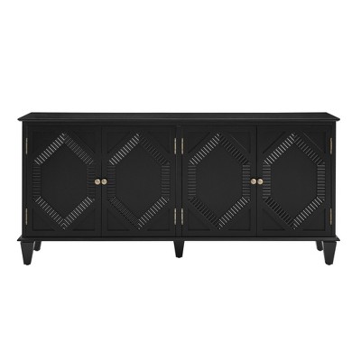 Lirago Mid-Century Modern Sideboard​​ 15.75"D x 65.55"W x 30.2"H Black Decorative Storage Cabinet with Adjustable Shelf  Large Console Table