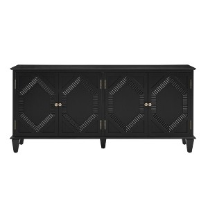 Lirago Mid-Century Modern Sideboard​​ 15.75"D x 65.55"W x 30.2"H Black Decorative Storage Cabinet with Adjustable Shelf  Large Console Table - 1 of 4