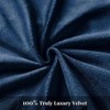 Navy Flannel Velvet Duvet Cover, King Size, 3pcs Ultra Soft Luxury Textured Modern Crystal Velvet with Zipper. - 4 of 4