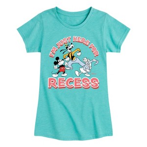 Girls' - Disney - I'm Just Here For Recess Fitted Short Sleeve Graphic T-Shirt - 1 of 4