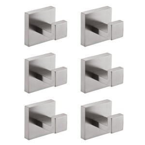 2-Pack Stainless Steel Wall-Mounted Towel and Coat Hooks for Bathroom, Bedroom, Kitchen - 1 of 4
