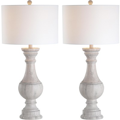 Savion 31.25" White Wash Polyresin Table Lamp Set