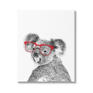 Stupell Industries Wall Art by Annalisa Latella Koala Wearing Glasses Wildlife Kids' Unframed Canvas: Koala Painting, Kids Artwork - 1 of 4