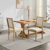 Dining Chair Set of 2 French Style with Linen Upholstery and Carved Solid Wood Frame for Living Room Dining Room-Baofuwish - 2 of 4