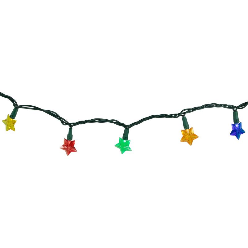 Northlight 20-Count Multi-Colored Star Shaped LED Christmas Light Set- 4.5ft, Green Wire, 3 of 4