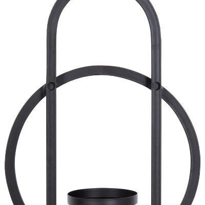 Jonas Black Metal Wall Sconce with Glass Cylinder