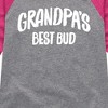 Girls' - Instant Message - Grandpas Best Bud Shirt Tail Raglan Graphic T-shirt - 2 of 4