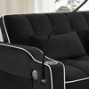54.7'' Velvet Foldable Recliner Double Seat Sleeper Sofa with USB Port, Side Pockets, and Adjustable Backrest - 4 of 4
