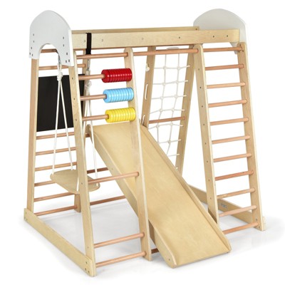 Infans Indoor Playground Climbing Gym Kids Wooden 8 in 1 Climber Playset  for Children