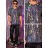 Lars Amadeus Men's Short Sleeves Crew Neck Nightclub Party Sequin T-Shirts - 4 of 4