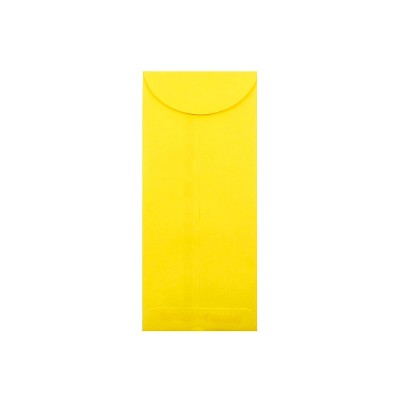 JAM Paper #12 Policy Business Colored Envelopes 4.75 x 11 Yellow Recycled 3156400
