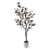 Artificial Magnolia Tree, Fake Magnolia Tree with Realistic Flowers, Faux Flower Plant in Pot, Greenery Plant For Home Office Indoor Outdoor - 2 of 4