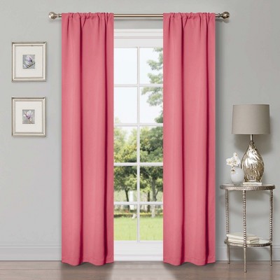 Classic Modern Solid Room Darkening Semi-Blackout Curtains, Rod Pocket, Set of 2 by Blue Nile Mills