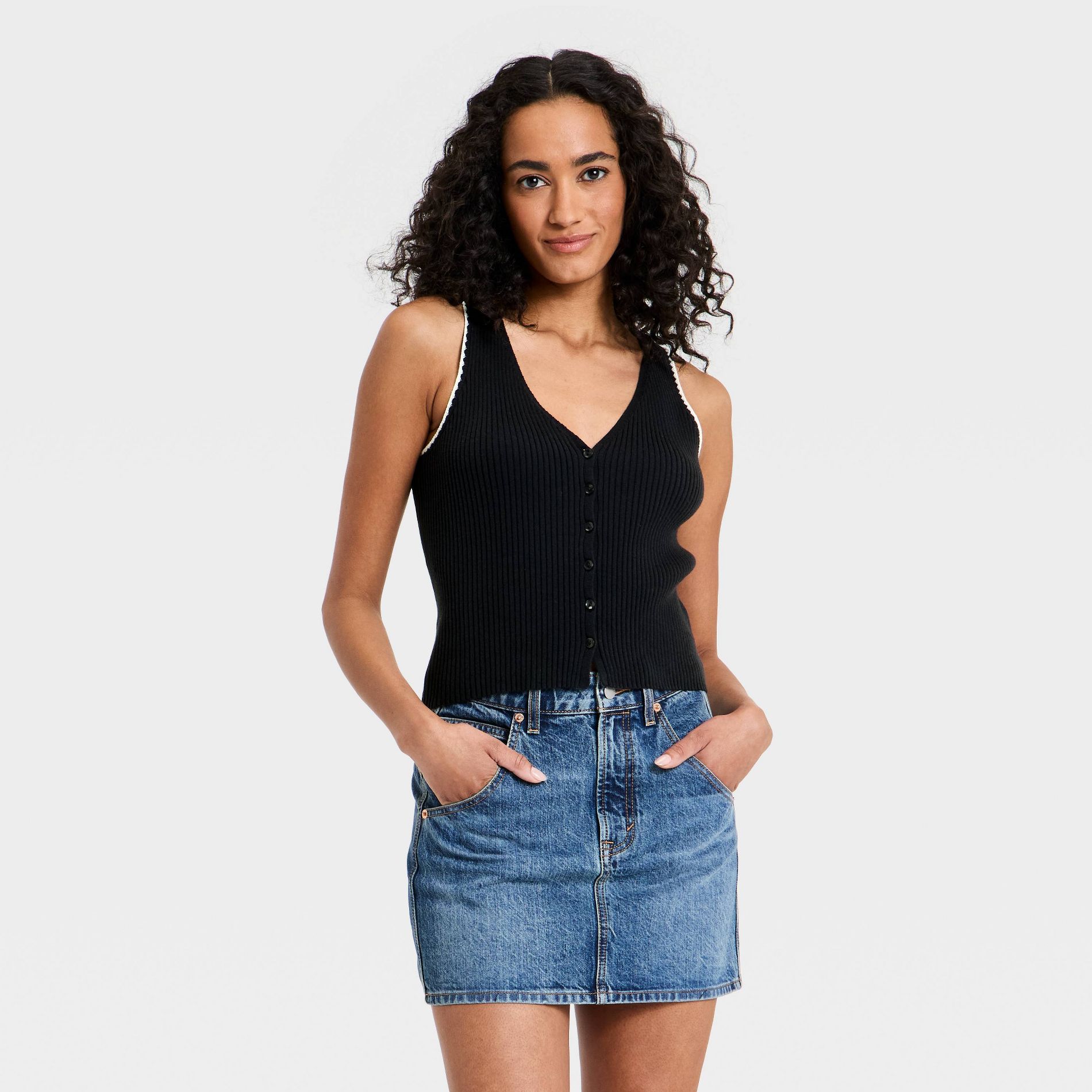 Women's Rib Sweater Vest - Universal Thread™ Black