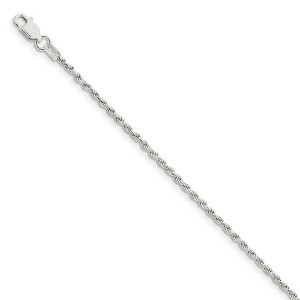 Black Bow Jewelry Sterling Silver 1.75mm Diamond-cut Solid Rope Chain Anklet - 1 of 4