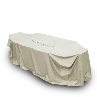 LeisureMod Chelsea Rectangular Outdoor Rain Cover for 63"-87" Patio Dining Table and Chairs Set