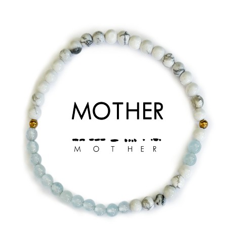 Ethic Goods Women's 4mm Morse Code Bracelet [mother] - Cloudy Blue