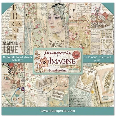 Stamperia Double-Sided Paper Pad 12"X12" 10/Pkg-Imagine, 10 Designs/1 Each