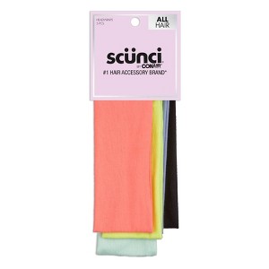scünci No Damage Stretch Fabric Headbands - Brights - All Hair - 5pk - 1 of 4